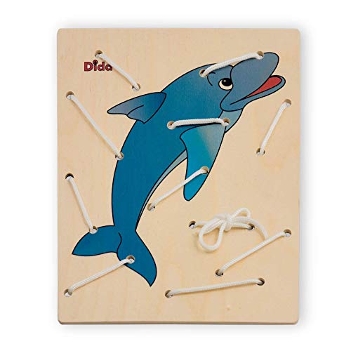 Dida - Schnürspiel Delfin - Das Fädelspiel Mit Schnürsenkel Zur Förderung Der Feinmotorik Der Kinder - Aktivitäten Montessori Für Kindergärten und Vorschulen von Dida