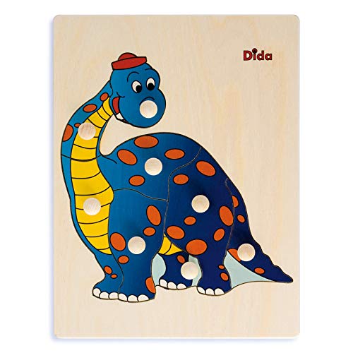 Dida - Steckpuzzle - Dinosaurier. Greifpuzzle Für Kleinkinder Mit Bequemen Holzknöpfen. Ideal Für Die Kinderkrippe, Die Vorschule Und Den Kindergarten von Dida