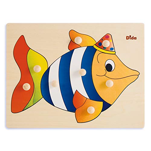 Dida - Steckpuzzle - Fisch. Greifpuzzle Für Kleinkinder Mit Bequemen Holzknöpfen. Ideal Für Die Kinderkrippe, Die Vorschule Und Den Kindergarten Dida - Steckpuzzle - Fisch. Greifpuzzle Für Kleinkinder Mit Bequemen Holzknöpfen. Ideal Für Die Kinderkrippe, Die Vorschule Und Den Kindergarten von Dida