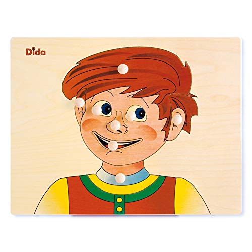 Dida - Steckpuzzle - Jungengesicht. Greifpuzzle Für Kleinkinder Mit Bequemen Holzknöpfen. Ideal Für Die Kinderkrippe, Die Vorschule Und Den Kindergarten von Dida