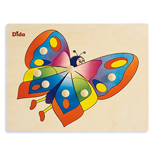 Dida - Steckpuzzle - Schmetterling. Greifpuzzle Für Kleinkinder Mit Bequemen Holzknöpfen. Ideal Für Die Kinderkrippe, Die Vorschule Und Den Kindergarten von Dida