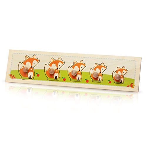 Dida - Steckpuzzle Serie Fuchs. Erstes Greifpuzzle Für Kinder Mit Bequemen Holzknöpfen. Sortierspiel Grössensequenz. Ideal Für Kindergarten Und Vorschule, Aktivität Montessori von Dida