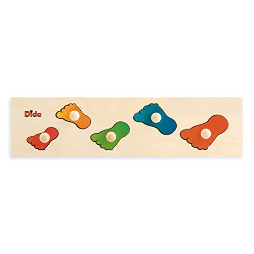 Dida - Steckpuzzle Serie Füße. Erstes Greifpuzzle Für Kinder Mit Bequemen Holzknöpfen. Sortierspiel Grössensequenz. Ideal Für Kindergarten Und Vorschule, Aktivität Montessori von Dida