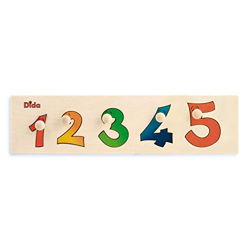 Dida - Steckpuzzle Serie Zahlen. Erstes Greifpuzzle Für Kinder Mit Bequemen Holzknöpfen. Sortierspiel Grössensequenz. Ideal Für Kindergarten Und Vorschule, Aktivität Montessori von Dida