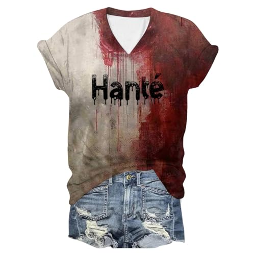 Didadihu Gruselig Horror Kostüm Damen T-Shirt Problem Gelöst Frauen Shirt Mit Blutig Bedruckte für Halloween,02 A,XXL Didadihu Gruselig Horror Kostüm Damen T-Shirt Problem Gelöst Frauen Shirt Mit Blutig Bedruckte für Halloween,02 A,XXL von Didadihu