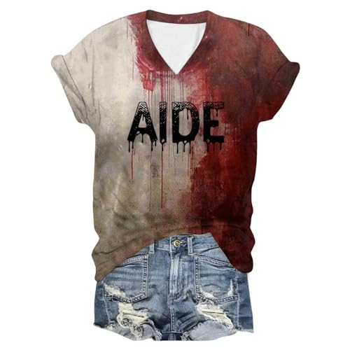 Didadihu Gruselig Horror Kostüm Damen T-Shirt Problem Gelöst Frauen Shirt Mit Blutig Bedruckte für Halloween,02 B,S Didadihu Gruselig Horror Kostüm Damen T-Shirt Problem Gelöst Frauen Shirt Mit Blutig Bedruckte für Halloween,02 B,S von Didadihu