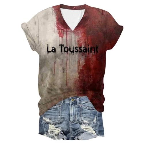 Didadihu Gruselig Horror Kostüm Damen T-Shirt Problem Gelöst Frauen Shirt Mit Blutig Bedruckte für Halloween,02 E,4XL Didadihu Gruselig Horror Kostüm Damen T-Shirt Problem Gelöst Frauen Shirt Mit Blutig Bedruckte für Halloween,02 E,4XL von Didadihu