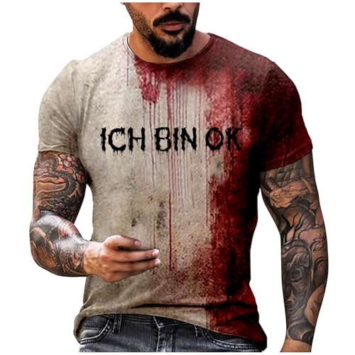 Didadihu Halloween Horror Kostüm Herren Gruselig Männer Shirt Problem Gelöst Blutig Bedruckte T-Shirts Oberteile,01 A,L Didadihu Halloween Horror Kostüm Herren Gruselig Männer Shirt Problem Gelöst Blutig Bedruckte T-Shirts Oberteile,01 A,L von Didadihu
