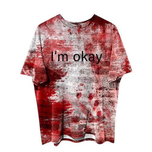 Didadihu Halloween Horror Kostüm Herren Gruselig Männer Shirt Problem Gelöst Blutig Bedruckte T-Shirts Oberteile,03 B,XL Didadihu Halloween Horror Kostüm Herren Gruselig Männer Shirt Problem Gelöst Blutig Bedruckte T-Shirts Oberteile,03 B,XL von Didadihu