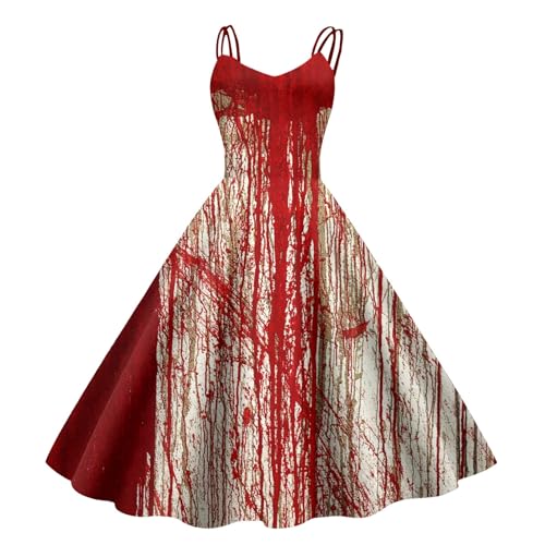 Didadihu Kostüm Halloween Damen - Gruselig Zombie Horror Braut Kostüm Kleid Mit Blutiges Aufdruck Halloween Costume Damen,Beige,L Didadihu Kostüm Halloween Damen - Gruselig Zombie Horror Braut Kostüm Kleid Mit Blutiges Aufdruck Halloween Costume Damen,Beige,L von Didadihu