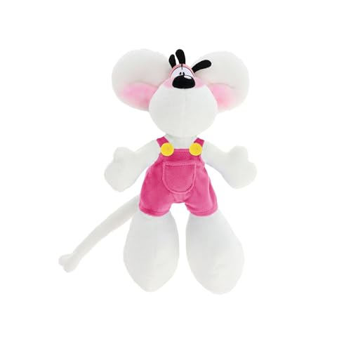 Diddl - Plüschtier in Latzhose, Rosa, 20 cm – 100% recycelt – Plüschtier umweltfreundlich und weich – originelles Geschenk für Kinder – Maus 90er Jahre zum Sammeln – Geschenk für Kinder und von Diddl