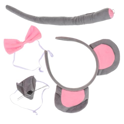 Didiseaon 1 Satz Kopfbedeckungsset kleidung kinderkostüme costume igelkostümkinder Tierdesign binden Tiere Plüsch Rattenohren Mini Haarzubehör für Mädchen Mäuseschwanz Stoff von Didiseaon