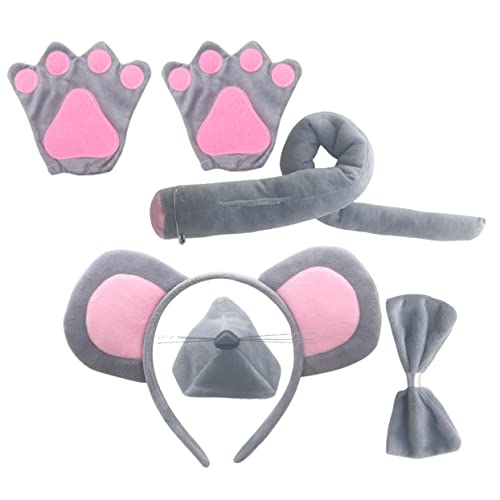 Didiseaon 1 Satz Satz Stirnband Stirnbänder Mauskostüm Für Mäuseohren Für Mausschwanzkostüm Mäuseohren Und Nase -kostüme Tierkostüm Für Mäusekostüm Stoff Grey Didiseaon 1 Satz Satz Stirnband Stirnbänder Mauskostüm Für Mäuseohren Für Mausschwanzkostüm Mäuseohren Und Nase -kostüme Tierkostüm Für Mäusekostüm Stoff Grey von Didiseaon