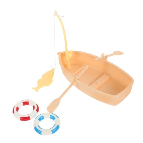 Didiseaon 1 Satz Simuliertes Fischerbootmodell Realistisch Winziges Boot Miniatur Mini-fischerboot Puppen-fischerboot-kit Ruderboot Kleines Fischerboot Party Miniboot Plastik von Didiseaon