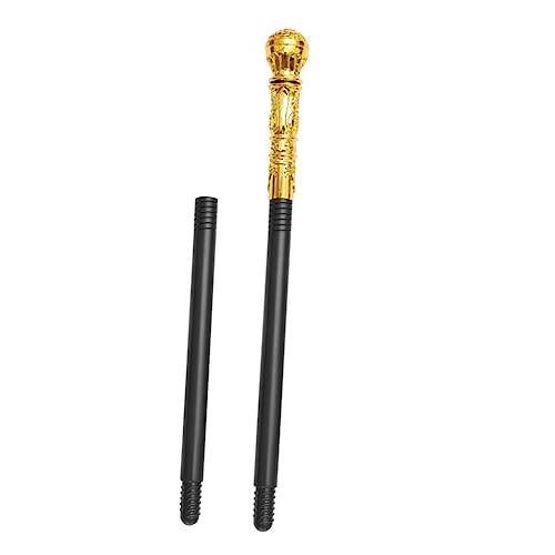 Didiseaon 1 Stück Dreiteiliger Zauberstab Schädel Königlicher Stabkronenstab Kostüm Königsstock Mit Rundem Kopf Rundes Skelett Halloween Party Runder Stab Led Golden von Didiseaon