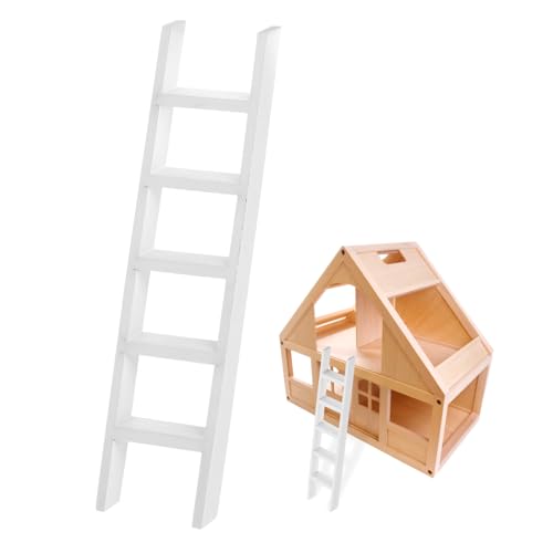 Didiseaon 1 Stück Mini -simulierte Holzleiter Puppenhaus Mini-handlauftreppe Mini- Leiter 1 12 Leitern Häuser Puppenhaustreppe Miniaturleiter Für Möbel Hölzern Weiß von Didiseaon