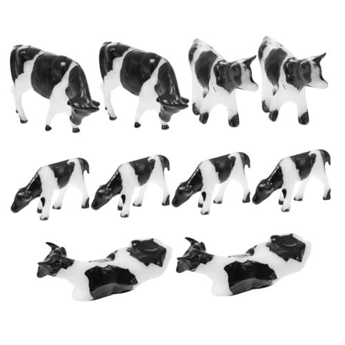 Didiseaon 10 Stück Teiliges Miniatur Kuhmodelle Realistische Simulation Detailreiche Tierfiguren aus Langlebigem Material Dekorativ für Schreibtisch Mini Landschaft Pflanzenarrangements von Didiseaon