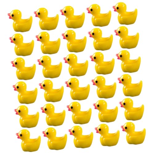 Didiseaon 100 Stück Miniatur Resin Enten Figuren Desktop Mini Deko Garten Miniaturfiguren Multi-funktionale Gelbe Kleine Enten für Kinderzimmer Büro Wohnkultur von Didiseaon