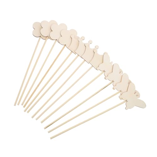 Didiseaon 12 Stück Teiliges Holz Zauberstab Bastelset für Mädchen DIY Fee Stäbe mit Blumen Krone Schmetterling Kreatives Handwerk für Kindergeburtstag und Fantasievolles von Didiseaon