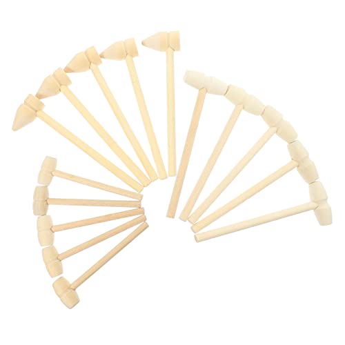 Didiseaon 15 Stück Teiliges Holzhammer für Langlebige Mini Holzklöppel Ergonomische Griffe Sichere DIY Holzspielzeuge für Kreatives Rollenspiel und Handwerkliche Aktivitäten von Didiseaon