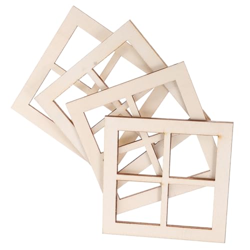 Didiseaon 16 Stück Teiliges Miniatur Puppenhaus Fenster Holz Geteilte Miniatur Fenster Realistische Mini Möbel Dekoration für Puppenhaus Langlebig und Dekorativ Naturfarbene Holzoptik von Didiseaon