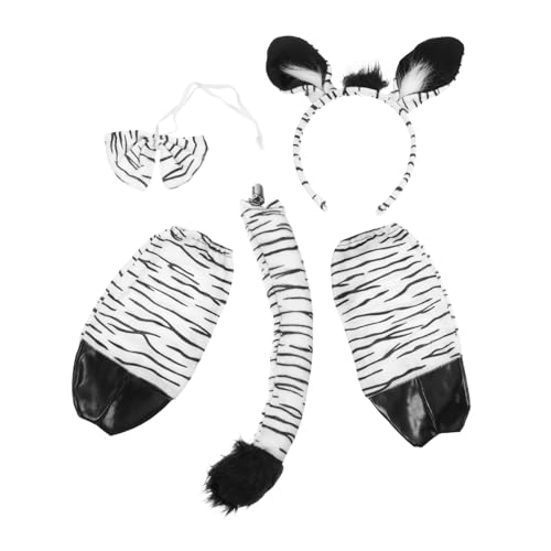 Didiseaon 1satz Zebra Kostüm Mit Kopfband Fliege Und Handschuhen Tierische Verkleidung Für Partys Halloween Und Cosplay Teiliges Zubehör Für Kreative Feiern von Didiseaon
