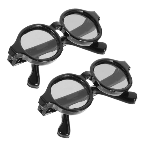 Didiseaon 2 Paare Mini -brillenzubehör Puppen-mini-brillengestell Lesebrille Für Puppen Kleinkinder Puppenbrille Kostümzubehör Für Minipuppen Kleine Brille Gläser Ankleiden Plastik Black von Didiseaon
