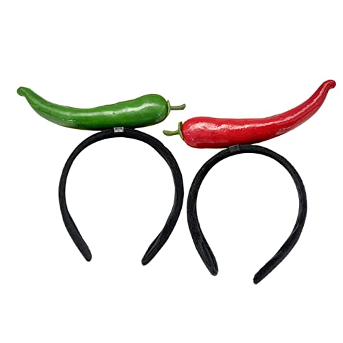 Didiseaon 2 Stück Lustige Haarreifen Cartoon Kopfband für Adorable Party Haarschmuck für Festlichkeiten und Fotorequisiten und Roter Chili Kopfreifen von Didiseaon