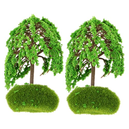Didiseaon 2 Stück Miniatur Straßenbäume für Modelllandschaften Künstliche Landschaftsbäume zur Dekoration von Sandtischen und Mikro und Langlebig von Didiseaon