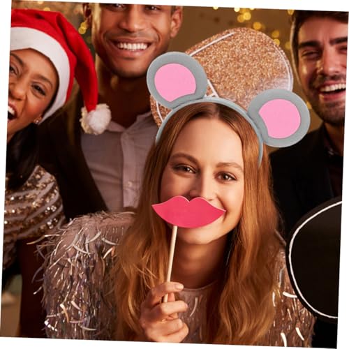 Didiseaon 2 Stück Niedliches Mausohren Haarreif Tierohren Haarband für Damen Karneval Fasching Cosplay Kostüm Party Zubehör für Halloween Bühnenauftritte von Didiseaon