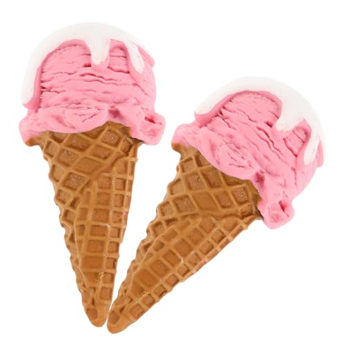 Didiseaon 2 Stück Realistische Eiswaffel Deko Künstliche Eiscreme Modelle mit Detailgetreuer Textur für Geburtstag Party Shop Fotografie Display von Didiseaon