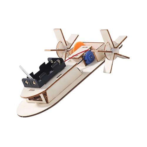 Didiseaon 2 Stück Teiliges DIY Holzboot Modellbausatz mit Elektromotor Pädagogisches Experimentierspielzeug für Sicherer Holzbaukasten Kreativität und Zufällige Farbe von Didiseaon