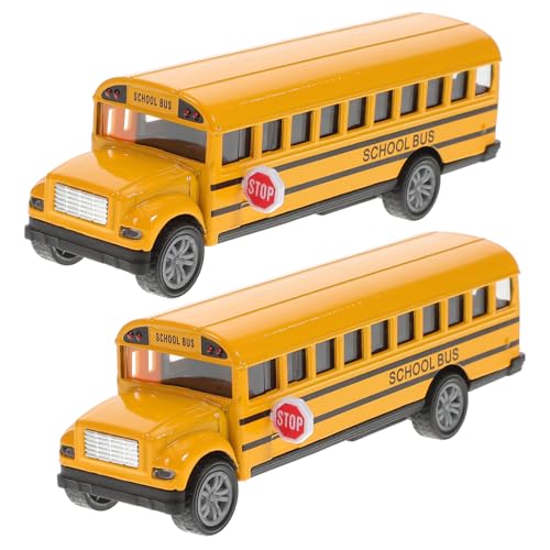 Didiseaon 2 Stück Teiliges Schulbus Aufziehauto aus Langlebigem Metall Kindgerechte Zug Funktion Leichte Robuste Modellfahrzeuge für Jungen und Mädchen Ab Jahren Geschenk für Drinnen und von Didiseaon