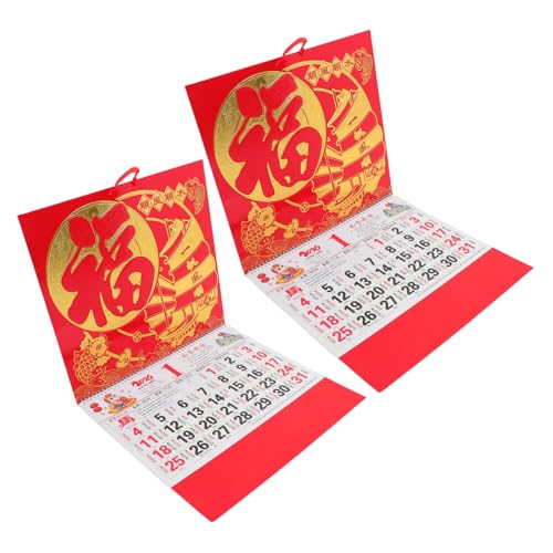 Didiseaon 2 Stück Traditioneller Chinesischer Kalender: 2026 Tierkreiszeichen-Pferd-wandkunst Mit Mondmarkierungen, Frühlingsfest, Hängender Feng-Shui-Kalender Für Wohnzimmer Und von Didiseaon