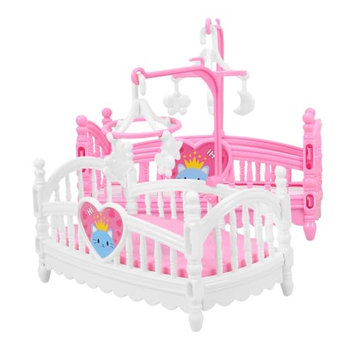 Didiseaon 2Stücke Mini Kinderbett Möbelset Teilig für Puppenhaus Schlafzimmer Dekoration Krippenminiaturen aus Elegantes Design für DIY Puppenhaus und Fantasievolles von Didiseaon