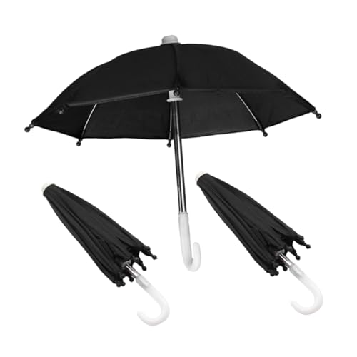 Didiseaon 3 Stück Mini-Regenschirm Regenschirm Klein Kompakt Winzig Puppenbaby Für Miniaturen Miniaturschirm Dekoration Puppenschirme Mini-puppenhaus Uv Mini- Falten Black Stoff von Didiseaon