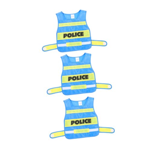 Didiseaon 3-teiliges Kinder-polizeiwestenkostüm: Cosplay-zubehör Für Rollenspiele Für Kinder – Stilvolles Blaues Farbdesign – Themenparty-anziehkleidung von Didiseaon