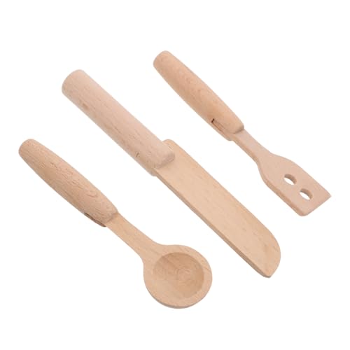 Didiseaon 3-teiliges Spielküchenset Für Kinder – Kochutensilien Aus Holz, Küchenmesser, Löffel-Set, Realistische Lebensmittelschneider – Für Kleinkinder Zum Schneiden Von Gemüse, Obst, von Didiseaon