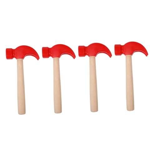 Didiseaon 4 Stück Dummy-Hammer Spielzeuge Werkzeug Holzhammer Simulationshammerspielzeug Holzhämmer Für Stellen Sie Sich Vor, Zu Hammerspielzeug Aus Holz Rot Hölzern von Didiseaon