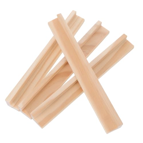 Didiseaon 4 Stück Teiliges Holz Domino Halter Holzbuchstaben Ständer für Domino Spiel Zubehör DIY Alphabet Dekoration Spielkarten Organizer von Didiseaon