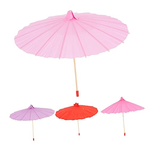 Didiseaon 4 Stück Teiliges Miniatur Papier Regenschirm Bunte DIY Handbemalung Leichte Kindergarten Spielzeuge Kreative Foto Requisiten für Kleine Hängedekoration Vielseitig Gestaltbar von Didiseaon