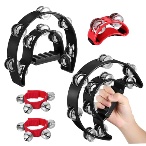 Didiseaon 4 Stück Teiliges Tamburin mit Fußschellen Doppel Handtrommel und Handgelenkglöckchen Ergonomisch rutschfest mit Klarem Klang Musikalisches Lernspielzeug für Partys Didiseaon 4 Stück Teiliges Tamburin mit Fußschellen Doppel Handtrommel und Handgelenkglöckchen Ergonomisch rutschfest mit Klarem Klang Musikalisches Lernspielzeug für Partys von Didiseaon