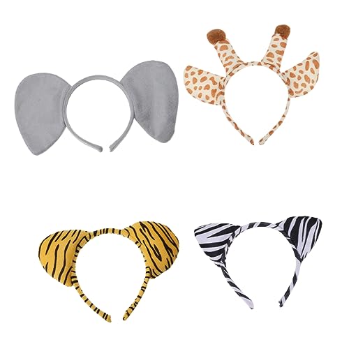 Didiseaon 4 Stück Teiliges Tier Ohr Stirnband für Erwachsene Tiger Elefant Giraffe Zebra Tierdesign Haarreifen für Kostümparty Cosplay Fotoshootings Didiseaon 4 Stück Teiliges Tier Ohr Stirnband für Erwachsene Tiger Elefant Giraffe Zebra Tierdesign Haarreifen für Kostümparty Cosplay Fotoshootings von Didiseaon