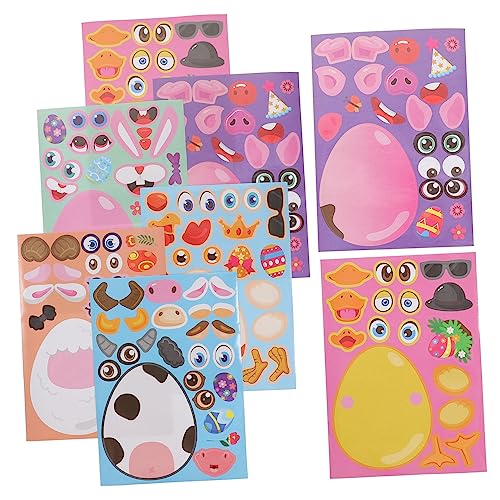 Didiseaon 48 Blatt DIY Ostereier Sticker mit Niedlichen Cartoon-Motiven Selbstklebende Bastelaufkleber für Osterdeko Kreative Make-face Aufkleber für Spaß und Spiele Didiseaon 48 Blatt DIY Ostereier Sticker mit Niedlichen Cartoon-Motiven Selbstklebende Bastelaufkleber für Osterdeko Kreative Make-face Aufkleber für Spaß und Spiele von Didiseaon