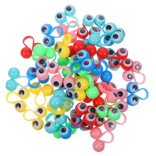 Didiseaon 48 Stück Teiliges Fingerspielzeug mit Großen Augen Buntes zur Feinmotorik Lustige Kreative Finger-Ring Spielzeuge für Jungen und Mädchen Party Geschenkspielzeug von Didiseaon