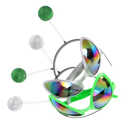 Didiseaon 4Stücke Teiliges Alien Brillen und Stirnband für Halloween und Weihnachtsfestivals Langlebige und Sichere Cosplay Requisiten für Erwachsene und Partydekorationen Didiseaon 4Stücke Teiliges Alien Brillen und Stirnband für Halloween und Weihnachtsfestivals Langlebige und Sichere Cosplay Requisiten für Erwachsene und Partydekorationen von Didiseaon
