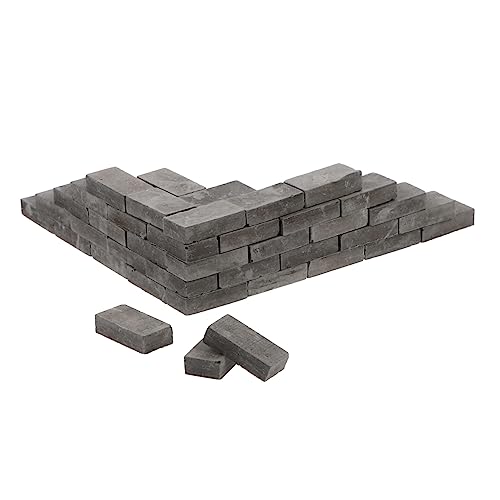 Didiseaon 50 Stück Simulierter Ziegel Gefälscht Künstlich Miniatur-Ziegel Mini-fälschung Artikel Mini-wandbausteine Wand Kleine Ziegel Dekoration Landschaft Modelle Grey Ton von Didiseaon