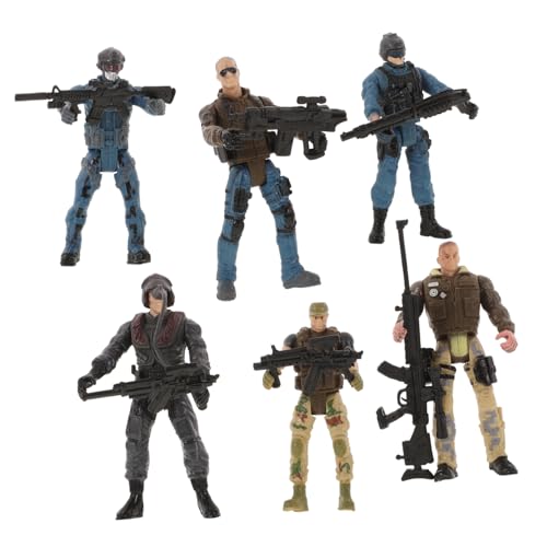 Didiseaon 6 Stück Militärsoldaten Spielfiguren Bewegliche Gelenke Realistische Actionfiguren für Sammler Polizei und Soldaten Miniatur Modell von Didiseaon