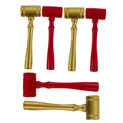 Didiseaon 6 Stück Teiliges Richterhammer Holzspielzeug für Jungen Mädchen Geschenk Kompakt Tragbar für Rollenspiele Auktionen und Geburtstagsfeiern von Didiseaon