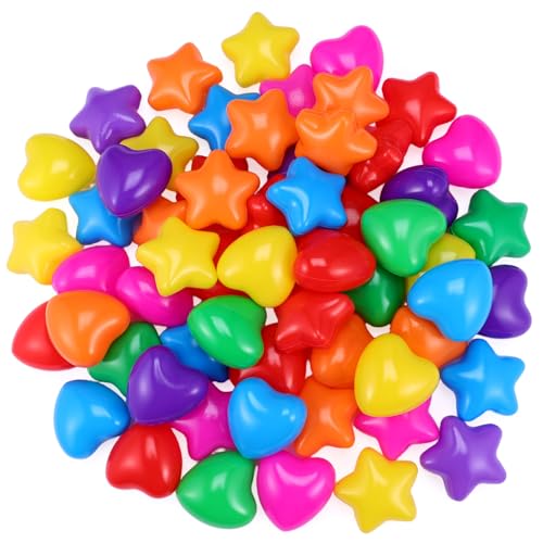 Didiseaon 60 Stück Liebes Ball Fünfzüßiger Planet Geformte Bällebadbälle Star Bällebad Bälle Herz Sterngrube Weiß Weiß Strand Sternball -Boxen -Boxen -bälle Sternförmige Kugelgruben Sport von Didiseaon